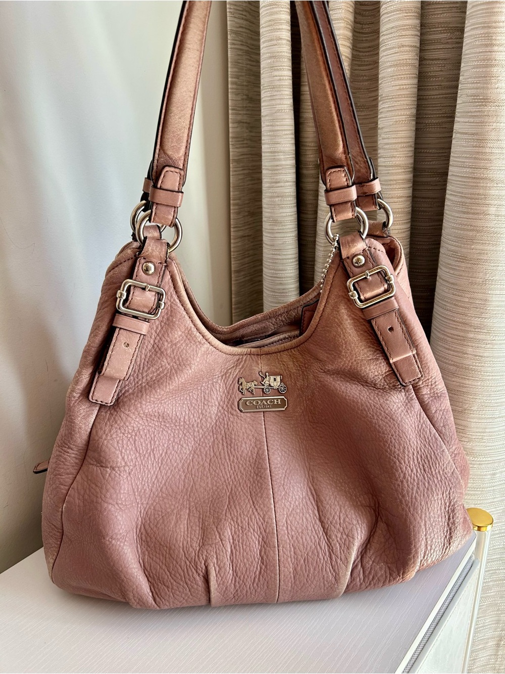 Coach Madison Maggie Y2K Hobo Bag Mauve Pink - Picture 12 of 12